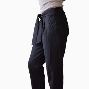 Eclipse Black Tie-Waist Dress Pants